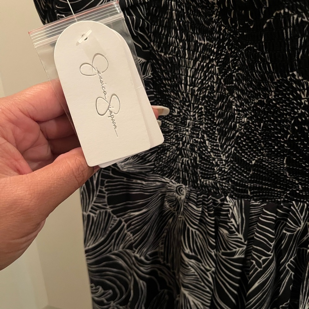 RETAIL $98 Jessica Simpson black and white strapless dress - Picture 4 of 7